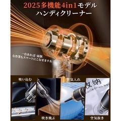 【最終価格】ハンディクリーナー コードレス 車用掃除機 乾湿両用 強力吸引 軽量 高速充電の画像