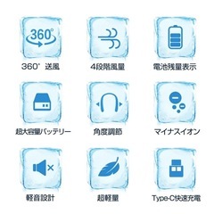 ネッククーラー 首かけ扇風機 羽根なし 軽量 静音 熱中症対策 USB充電式の画像
