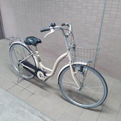 送料無料相談可！サイクルベースあさひ製！クリーム色！26インチ自転車！の画像