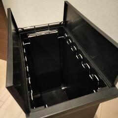 KEYUCA両開きダストボックス L（27L）ブラック ゴミ箱の画像