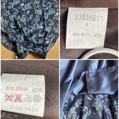 S-M花柄ブラウンショール型とスカートセットアップの画像