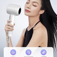 ヘアドライヤー 大風量 1500W 速乾  高濃度マイナスイオン 温度4段階調整 風速3段階調整 モードメモリー 小型 低騒音 ノズル付き収納便利 ヘアサロンの画像