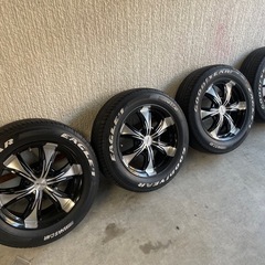 値下げ！WORK Crag XTRAP N6  GOOD YEAR NASCAR EAGLE ″1  17インチアルミ4本セット　essexロックナット付き　ハイエース、キャラバン等に の画像