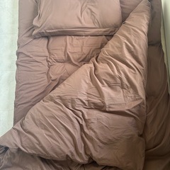 【お取引中】シングル羽毛布団セット　カバー付き！！　の画像