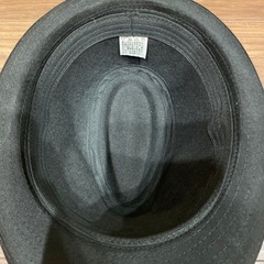 【美品】黒のチェック柄リボン付き中折れハットの画像