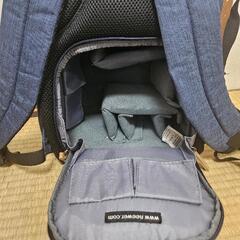 デニムカメラバックパック 大容量の画像