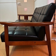 中古美品　カリモク　60 ソファ　ブラックの画像