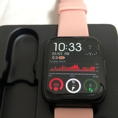 スマートウォッチ 1.85インチ ピンク　キズ有りの画像
