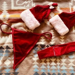 5点セット サンタ コスプレセクシーサンタ帽子 大きいリボンクリスマス 衣装サンタクロースコスチューの画像