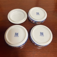 【未使用品】前畑陶器　庫山窯　ミニ三段重箱　蓋付き重ね鉢 錦花籠の画像