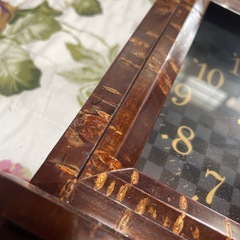 樺細工 時計 置き時計 桜皮 アンティーク 角館 QUARTZ 電池式の画像