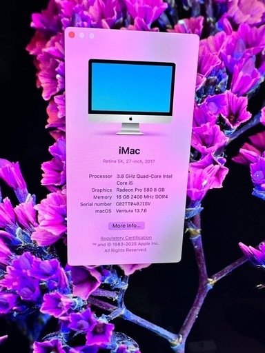 iMac 27インチ Core i5 / メモリ16GB / SSD1TB / Ventura13.7.6