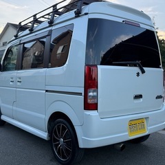 24年式/エブリイワゴン/車検2年/JPターボ/ハイルーフ/ルーフキャリア/ナビTV.CD/社外バンパー・スピーカー・アルミ・マフラー/ETC/キーレスの画像