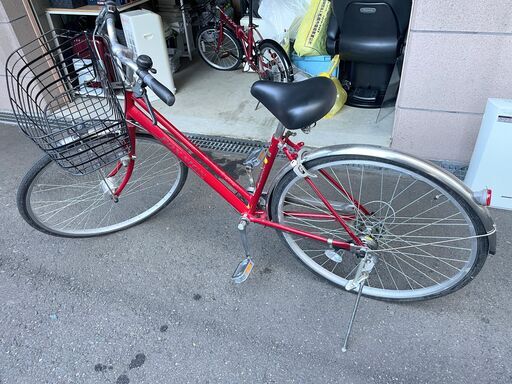 27インチ　シティーサイクル　6段変速　オートライト付 前かご付