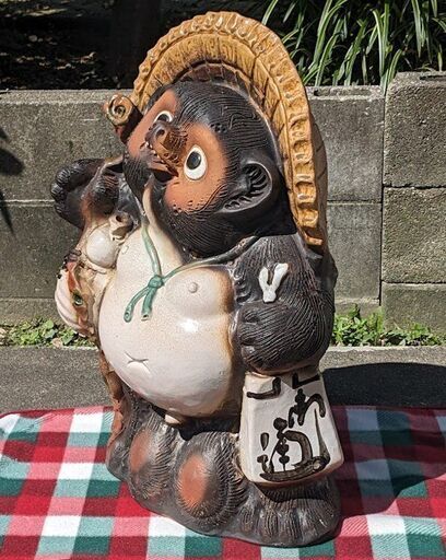 玄関先の縁起物□信楽焼 狸☆20号 開運タヌキ-2☆高さ約65cm
