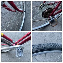 27インチ　シティーサイクル　6段変速　オートライト付 前かご付の画像