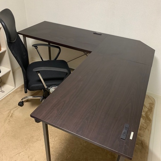 元値1万7000円 山善 オフィス机 L字