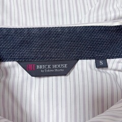 BRICK HOUSE 白紫ストライプ七分袖シャツの画像