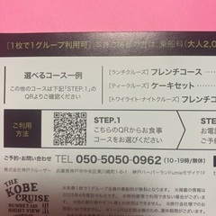 無料乗船券　神戸クルーズ　コンチェルト　ルミナス神戸2①の画像