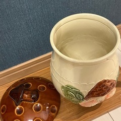 ヴィンテージ 陶器製きのこキャニスターの画像