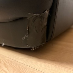 大塚家具　ソファー 黒 革 3人掛けの画像