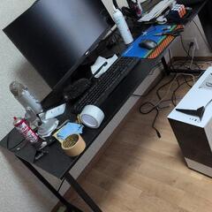 シンプルなデスク（150×60cm）ブラックの画像