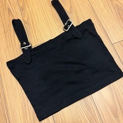 GRL パッド付きベルトストラップテレコリブトップ ス　Mの画像