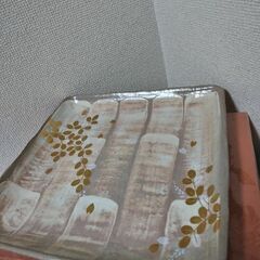 未使用　２枚　京都たち吉　金彩草花　大皿　盛皿 ２枚 28cmの画像