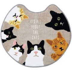 新品未使用　猫柄　トイレマットの画像