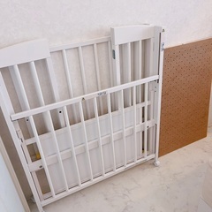 【15000円】日本製 ベビーベッド「ミニ ワンタッチハイベッド　プチ」 折りたたみ 石崎家具の画像