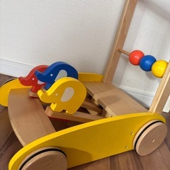 手押し車　木製　カタカタ　ベビーウォーカーの画像