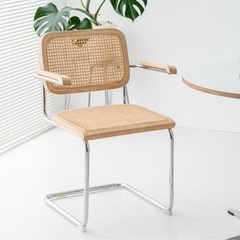 ダイニングチェア カンティレバーチェア ラタン レザー ラタンチ...