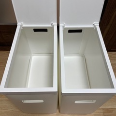 【お問合わせ5日まで】山善　tower 蓋付きゴミ箱　折りたたみ可能　ホワイト2個セットの画像