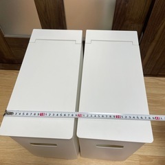 【お問合わせ5日まで】山善　tower 蓋付きゴミ箱　折りたたみ可能　ホワイト2個セットの画像