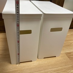 【お問合わせ5日まで】山善　tower 蓋付きゴミ箱　折りたたみ可能　ホワイト2個セットの画像
