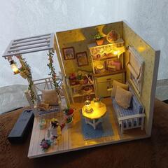 ハンドメイド  ミニチュアハウス 屋外デッキ付きの画像