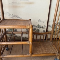 籐ラタン飾り棚⁉️ハンガー掛け⁉️の画像