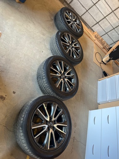 CX-3純正18インチ ホイールセット ブラック/シルバー