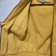 パーカー ジップパーカー 古着 イエロー 黄色の画像
