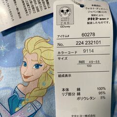S532-60278/ディズニープリンセス FROZEN エルザ ガールズ Tシャツ 2枚組 100サイズ 胸囲/49～55cm 水色の画像