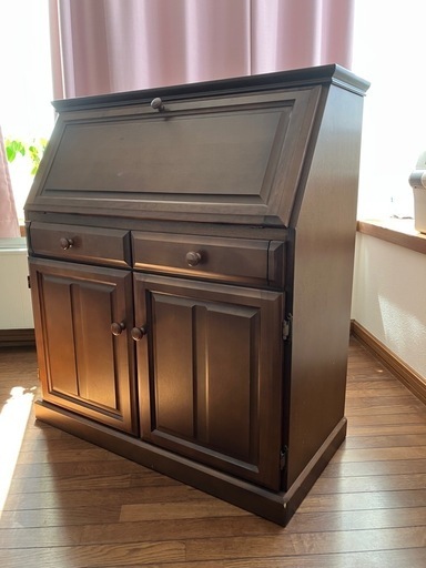 上ヶ嶋木工　ライティングビューロー デスク 机 チェスト たんす タンス 箪笥 上ヶ嶋木工ライティングビューロー 天板開閉式机