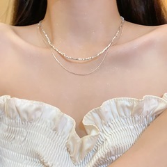 二重　ネックレス　シルバーの画像