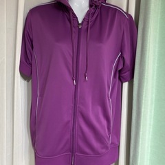 1426.UNIQLOフード付きパープルジップアップトップス☆