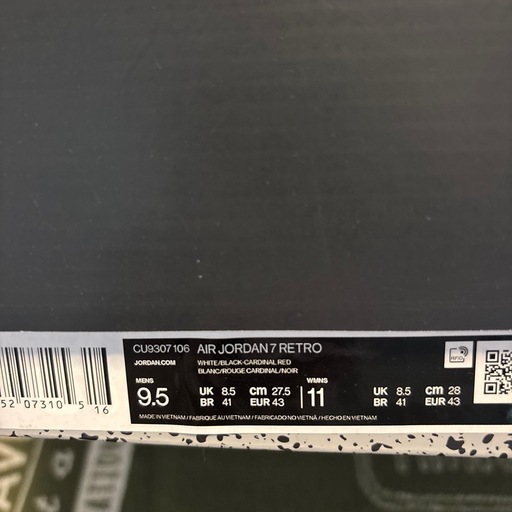 スニーカー Nike Air Jordan 7 Retro "Cardinal"