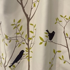 【美品】スミノエ 小鳥のカフェカーテン 調節可能フック付き 一枚 135×100の画像