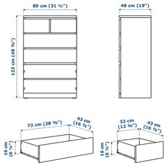 IKEA MALM マルム チェスト（引き出し×6）, ホワイトの画像