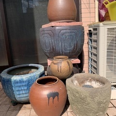中古 植木鉢 火鉢 連絡ブロックなどの画像