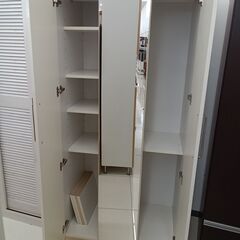 ★リユースのサカイ日立店★HJ7299  ワードローブ ホワイト H181×D56×W84.5 クリーニング済み の画像