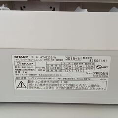 リユースのサカイ栃木店★ジモティ割あり★ SHARP エアコン AY-G22S 2.2kw 18年製 室内機分解洗浄 TC10065の画像