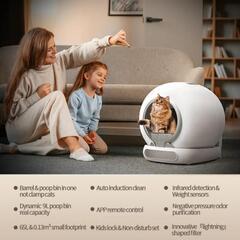 【日本未発売】【新品】【最新型】【着払い郵送可】猫自動トイレ 2025年最新型 全自動 アプリ対応の画像